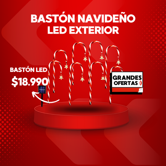 Bastón Navideño Led Exterior 1,50 mtr